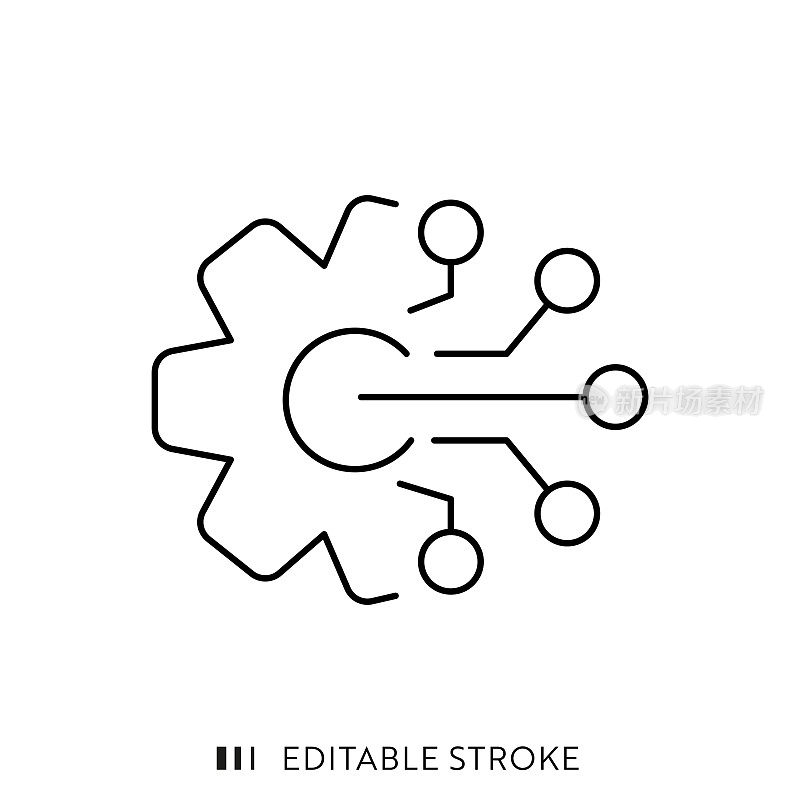 工业过渡线图标设计与可编辑的笔触。适用于信息图表，网页，移动应用程序，UI, UX和GUI设计。